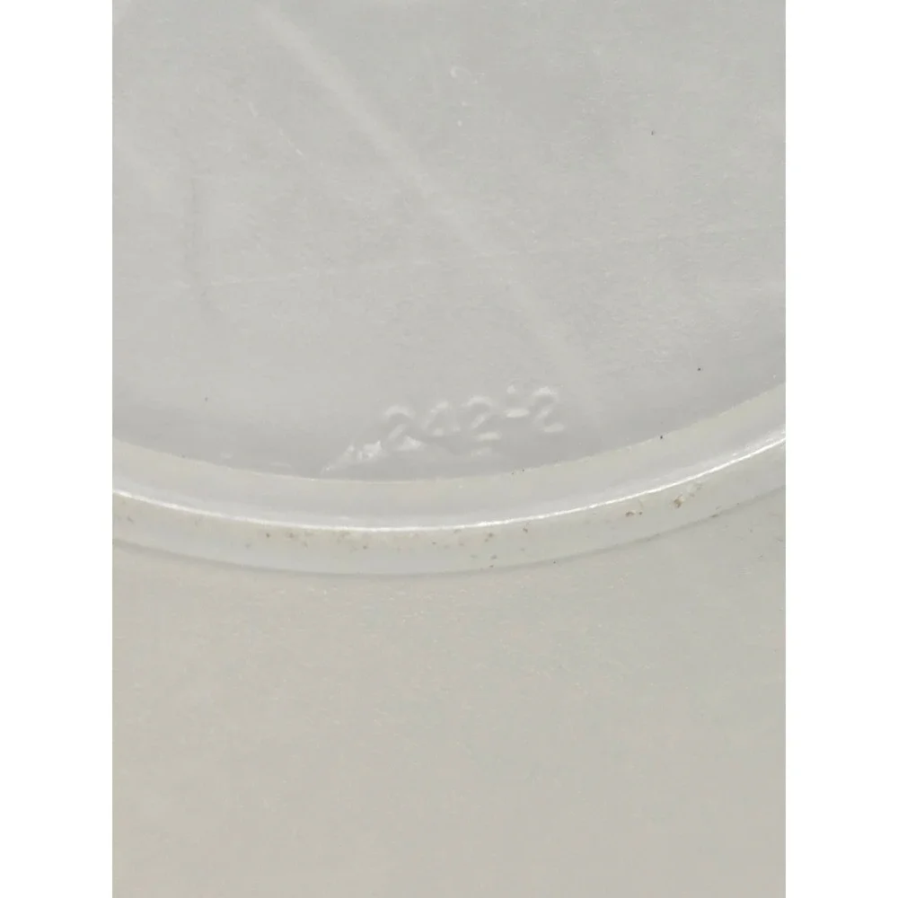 Vintage Tupperware Sheer White Round Storage Container Base 242-2 with lid 12.5